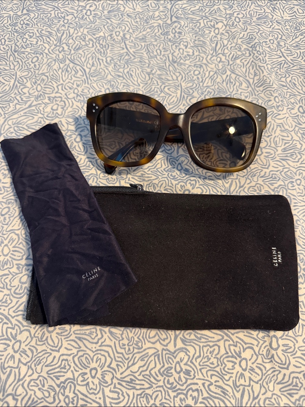 Celine Women's Tortoiseshell Acetate Sunglasses with Brown Gradient Lenses